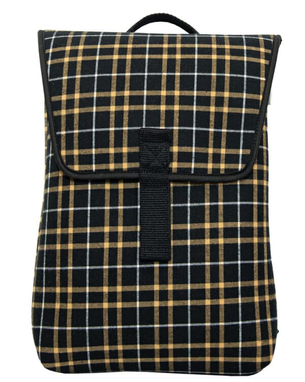 Minimal Backpack Black Yellow Check | DIEGO ZORODDU