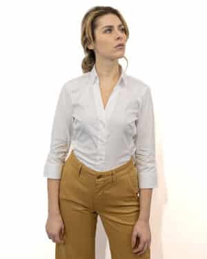 Camicia Bianca Cotone Elasticizzato | DIEGO ZORODDU